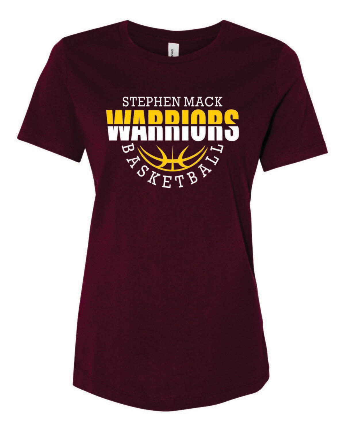 STEPHEN MACK BASKETBALL WOMEN&#39;S RELAXED JERSEY TEE, MAROON