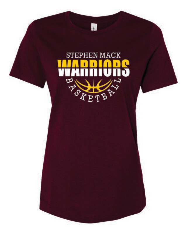 STEPHEN MACK BASKETBALL WOMEN&#39;S RELAXED JERSEY TEE, MAROON