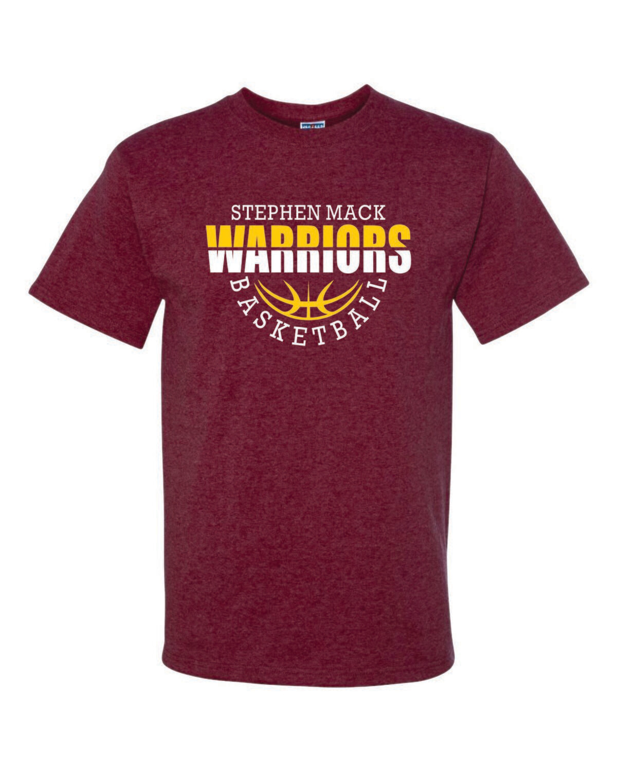 STEPHEN MACK BASKETBALL T-SHIRT, VINTAGE HEATHER MAROON