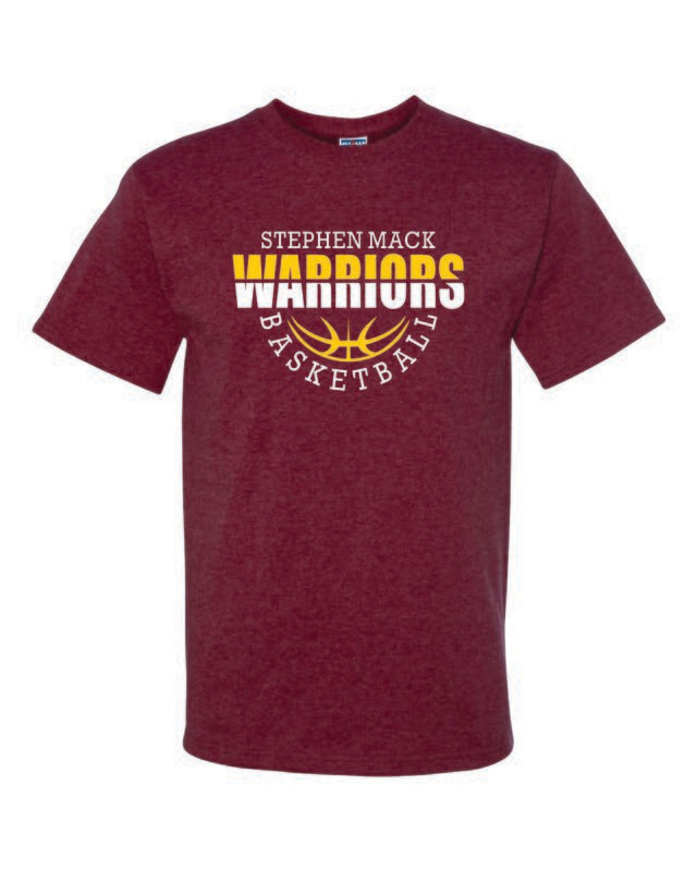 STEPHEN MACK BASKETBALL T-SHIRT, VINTAGE HEATHER MAROON