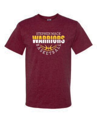 STEPHEN MACK BASKETBALL T-SHIRT, VINTAGE HEATHER MAROON