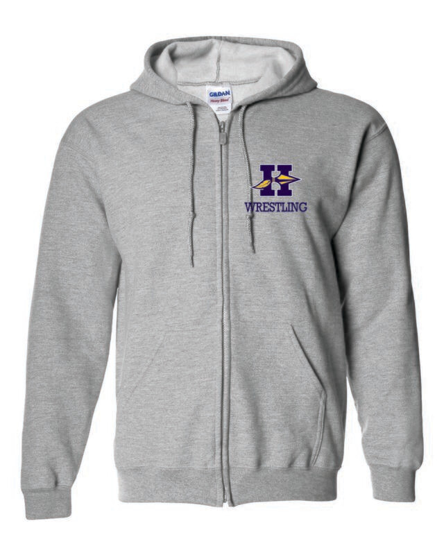 HONONEGAH WRESTLING FULL-ZIP SWEATSHIRT, SPORT GREY