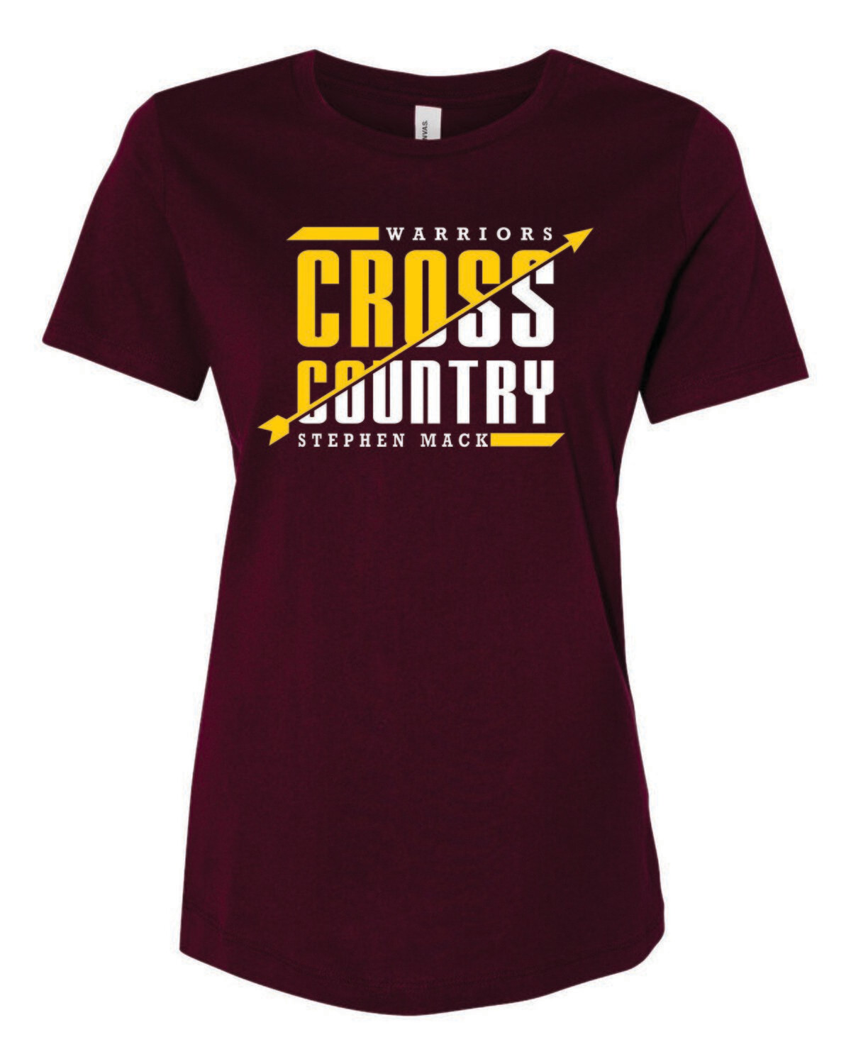 STEPHEN MACK CROSS COUNTRY WOMEN&#39;S RELAXED JERSEY TEE, MAROON