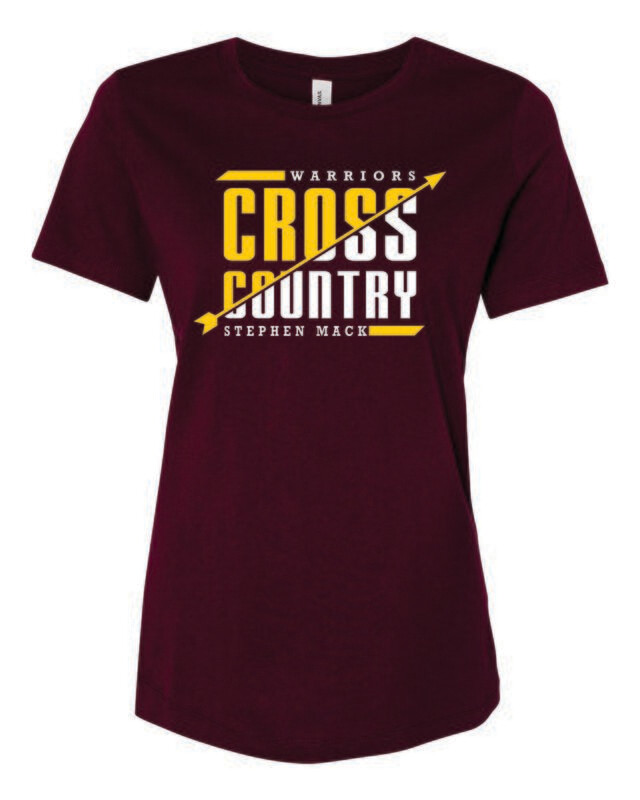 STEPHEN MACK CROSS COUNTRY WOMEN&#39;S RELAXED JERSEY TEE, MAROON