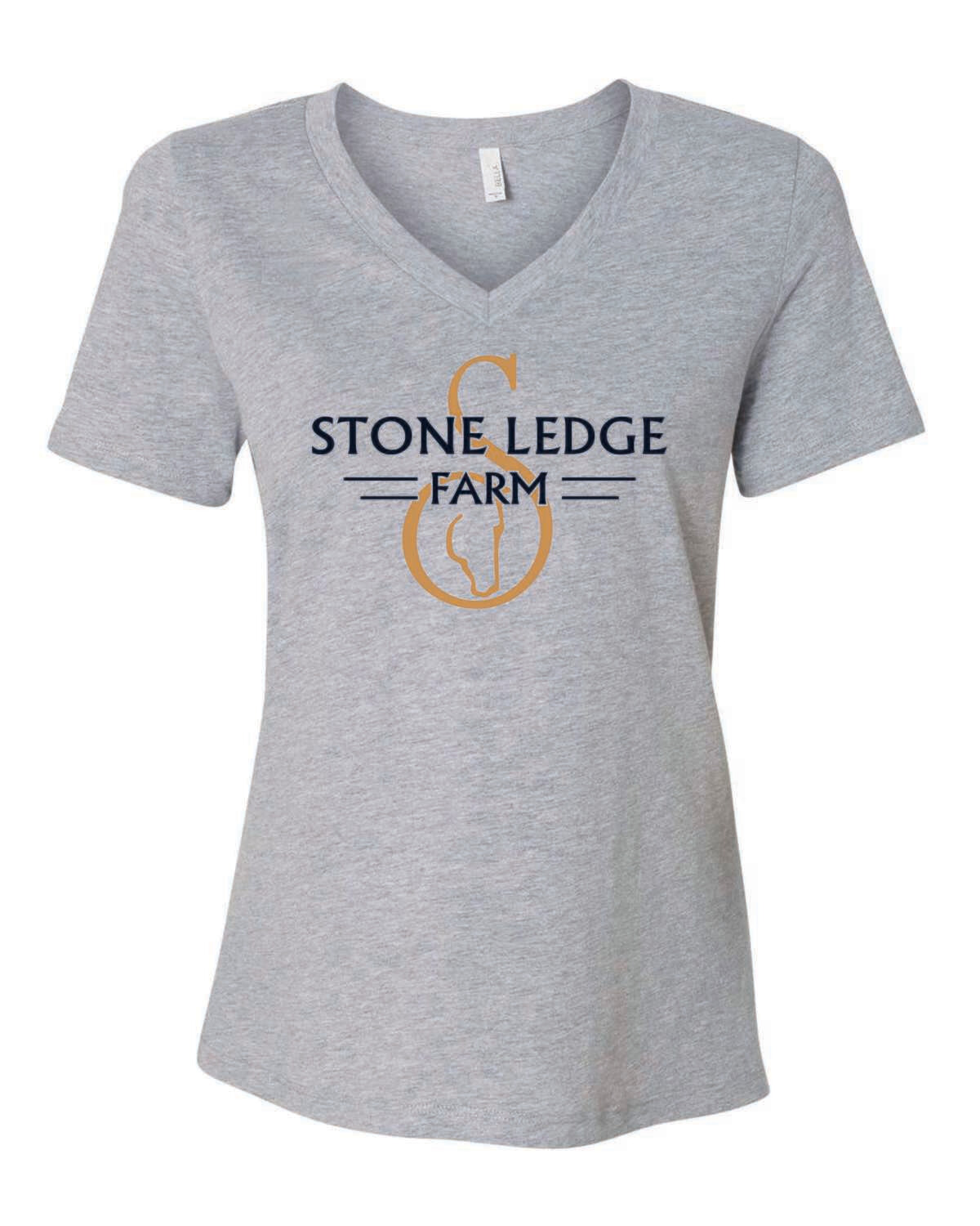 Stone Ledge Farm Women&#39;s Relaxed V-Neck T-shirt, Athletic Heather