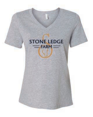 Stone Ledge Farm Women's Relaxed V-Neck T-shirt, Athletic Heather