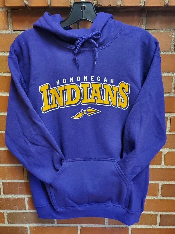 Hononegah Indians Hooded Sweatshirt, Purple
