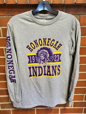 Hononegah Indians Long Sleeve T-shirt, Sport Grey