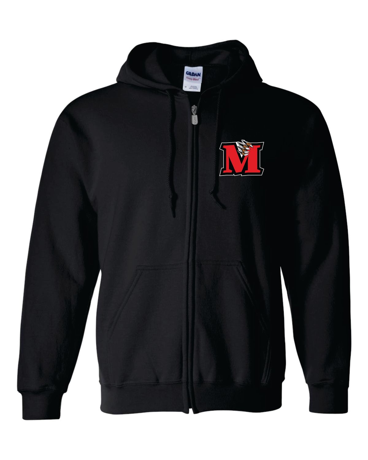 MACKTOWN MAULERS FULL-ZIP HOODED SWEATSHIRT, BLACK