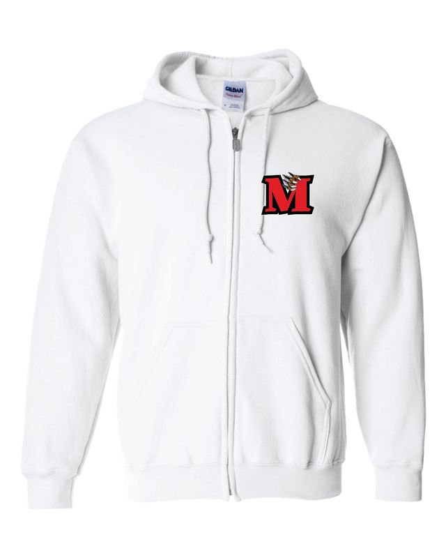 MACKTOWN MAULERS FULL-ZIP HOODED SWEATSHIRT, WHITE