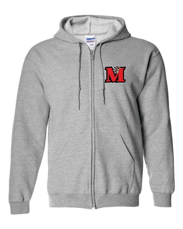 MACKTOWN MAULERS FULL-ZIP HOODED SWEATSHIRT, SPORT GREY