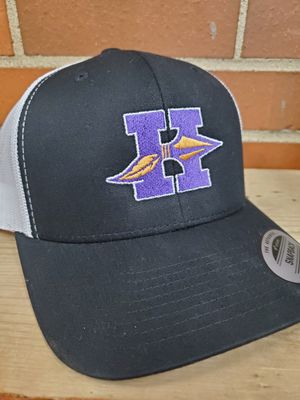Hononegah Trucker Cap, Embroidered, Black/White