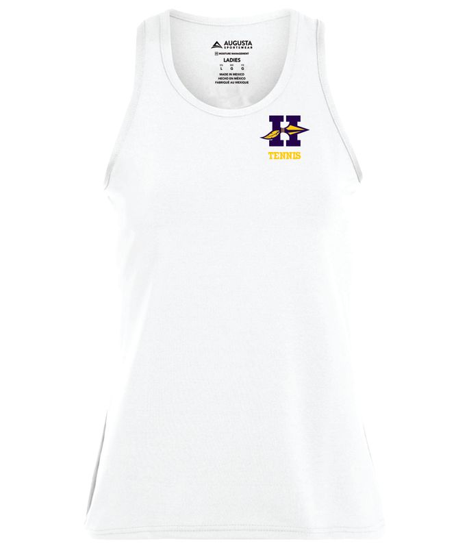 Hononegah Tennis Ladies Poly/Spandex Solid Racerback Tank, White