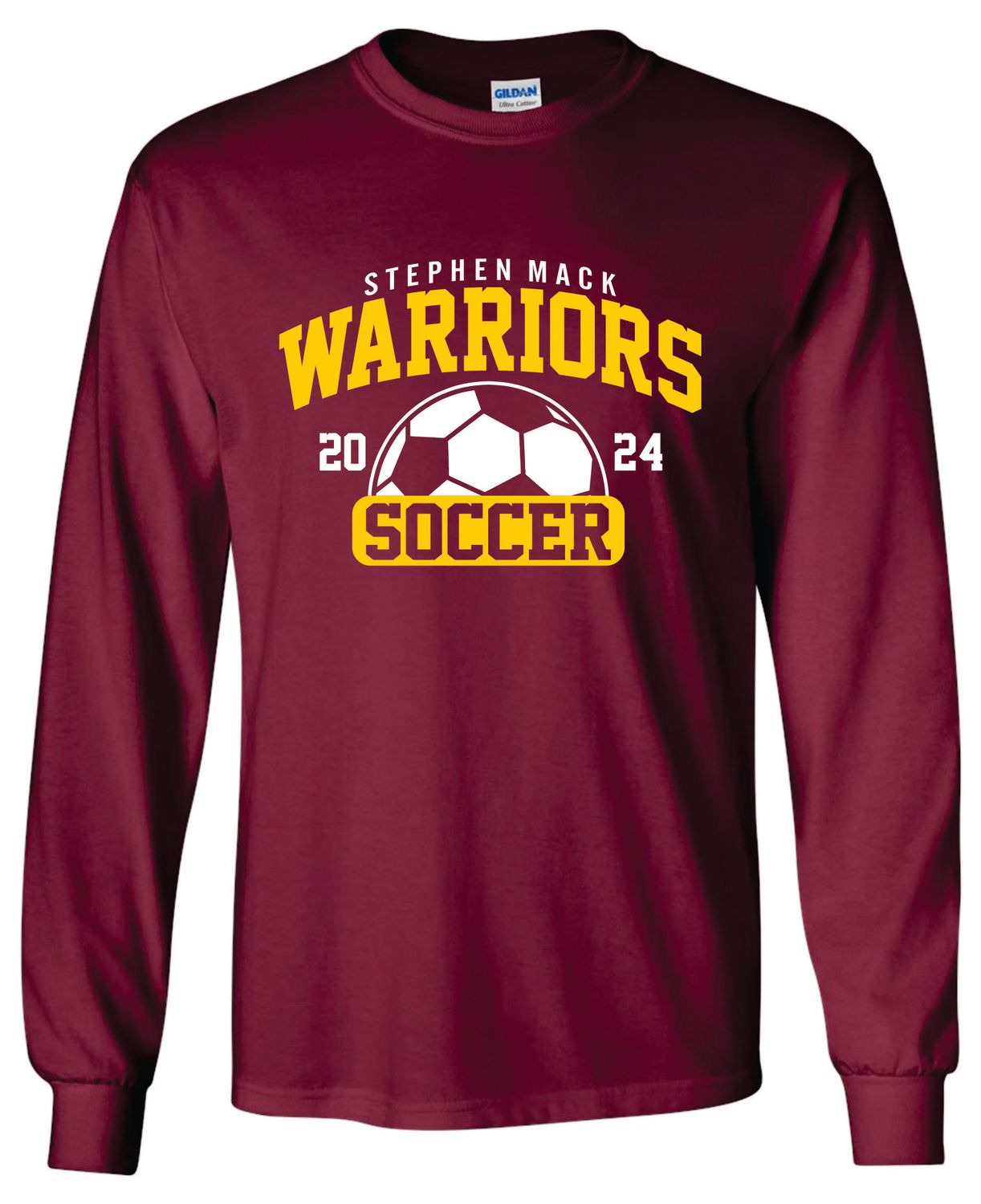 STEPHEN MACK SOCCER LONG SLEEVE T-SHIRT, MAROON