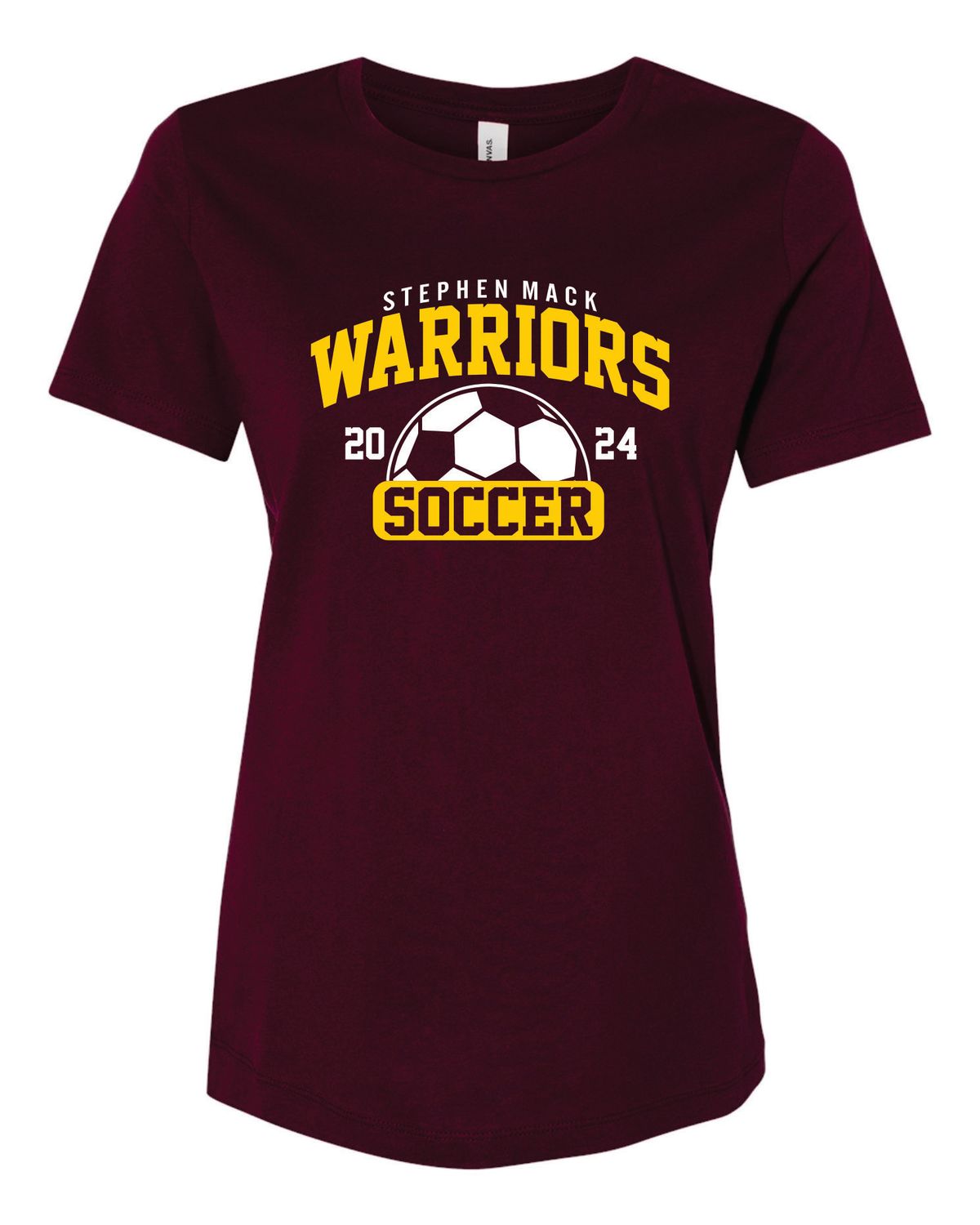 STEPHEN MACK SOCCER WOMEN&#39;S RELAXED JERSEY TEE, MAROON