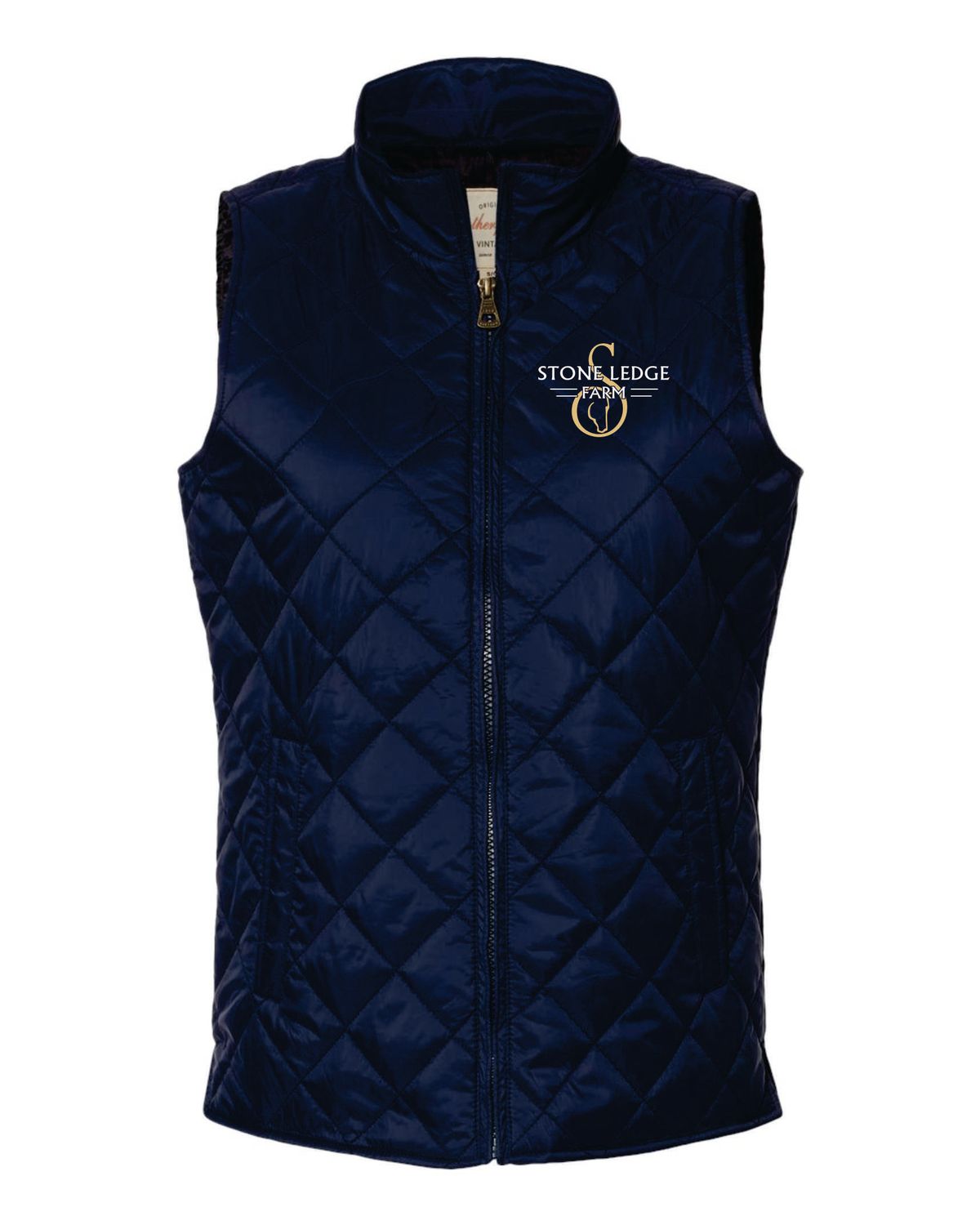 Stone Ledge Farm Women&#39;s Diamond Quilted Vest, Navy