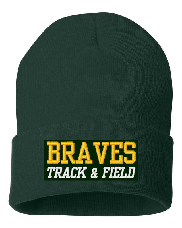 ROSCOE BRAVES TRACK &amp; FIELD CUFFED BEANIE, FOREST
