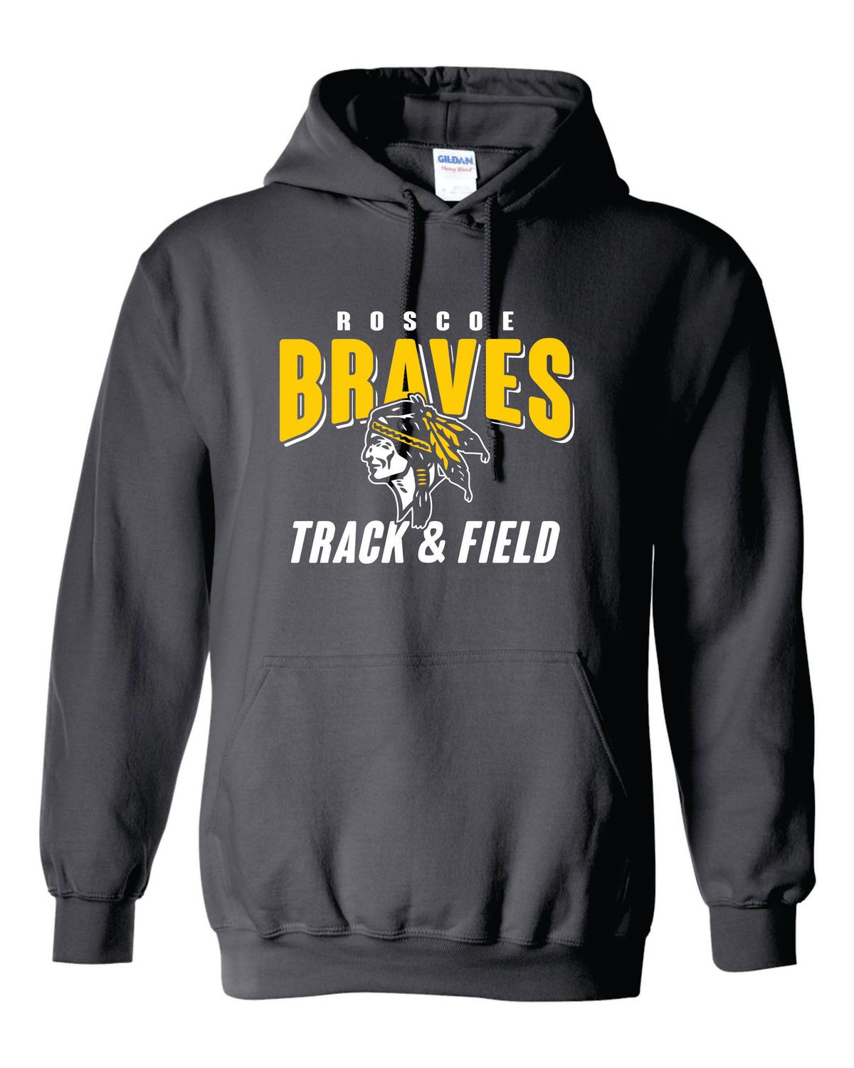 ROSCOE BRAVES TRACK &amp; FIELD HOODED SWEATSHIRT, CHARCOAL