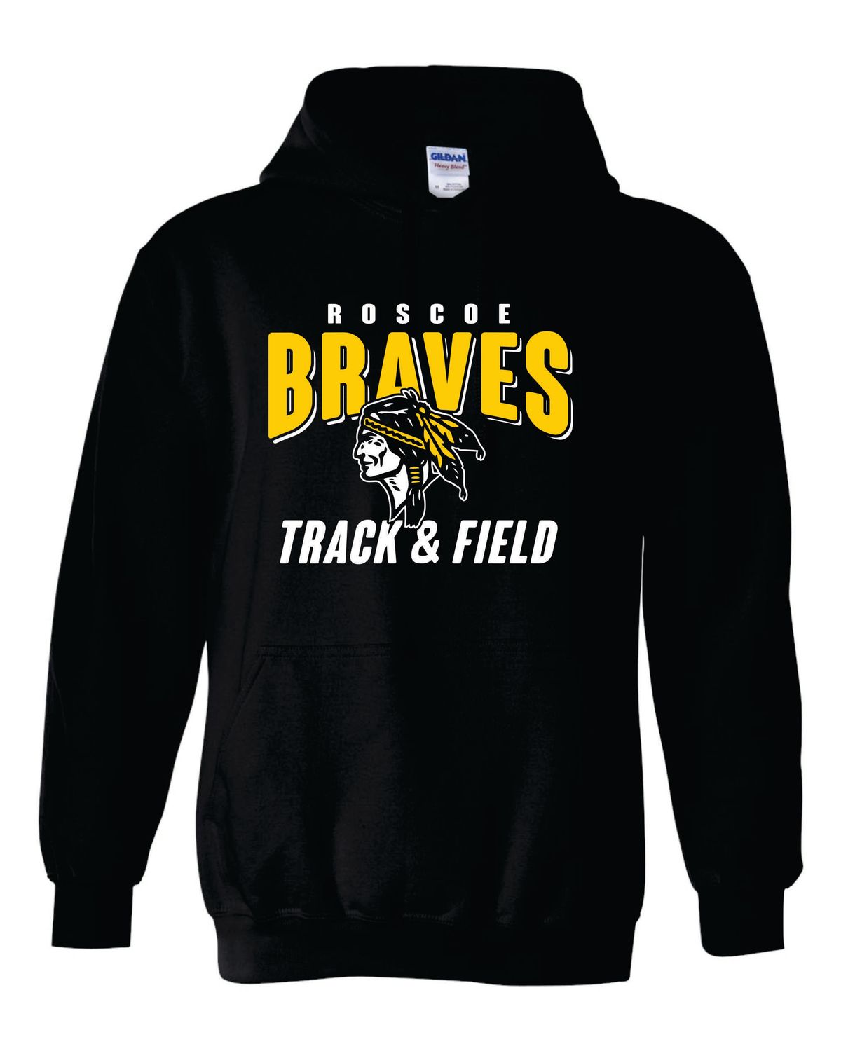 ROSCOE BRAVES TRACK &amp; FIELD HOODED SWEATSHIRT, BLACK