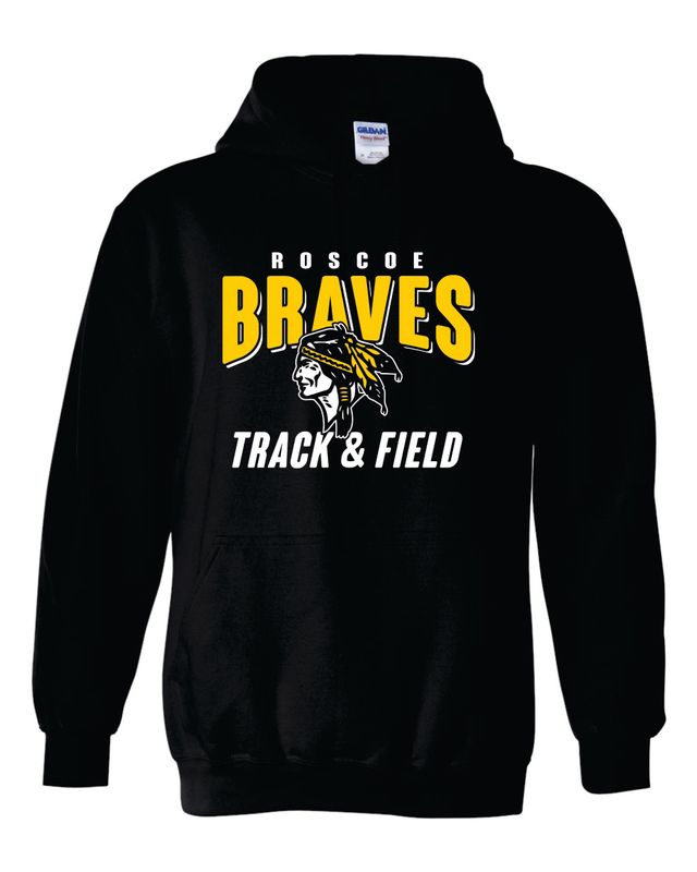 ROSCOE BRAVES TRACK &amp; FIELD HOODED SWEATSHIRT, BLACK