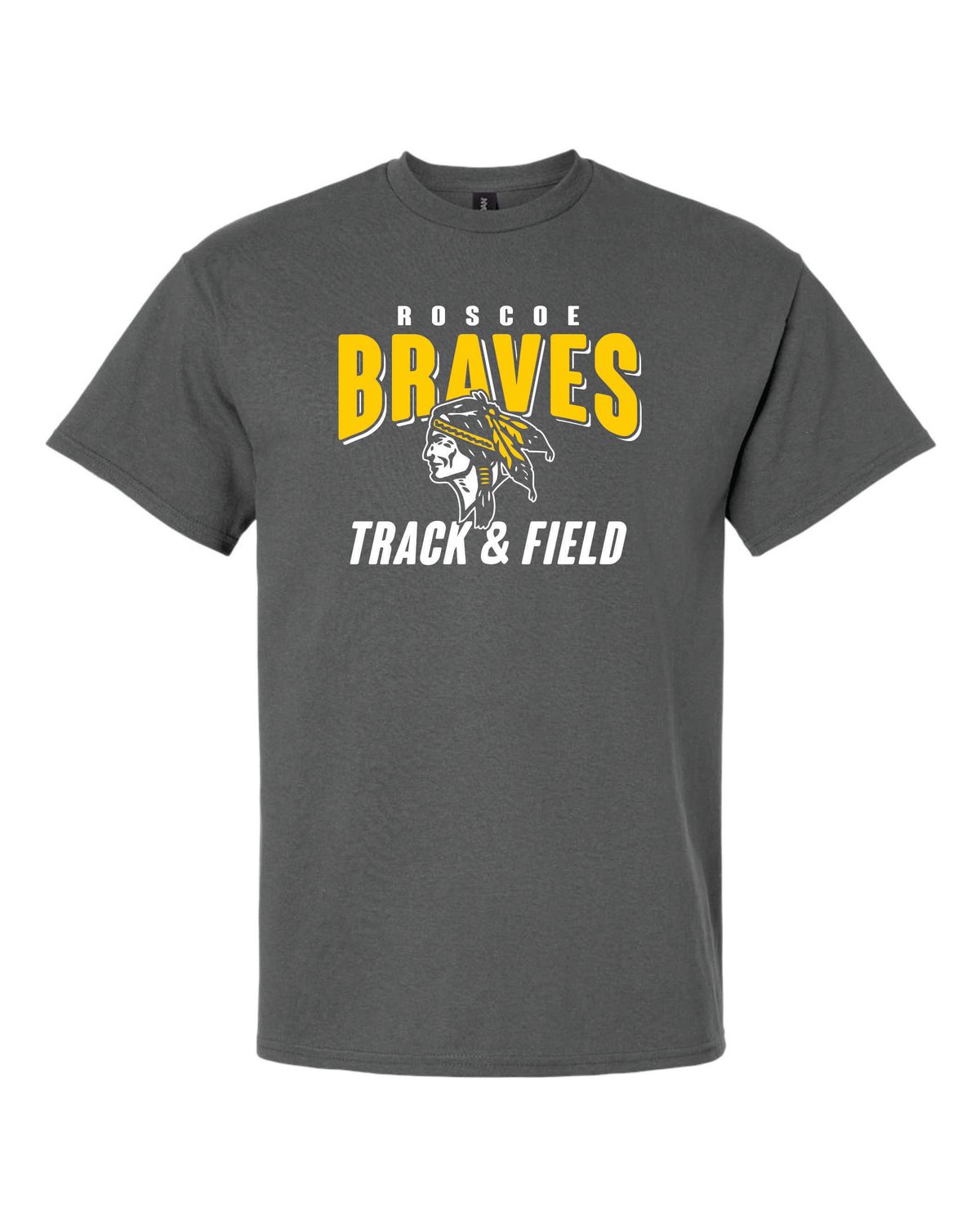 ROSCOE BRAVES TRACK &amp; FIELD T-SHIRT, CHARCOAL