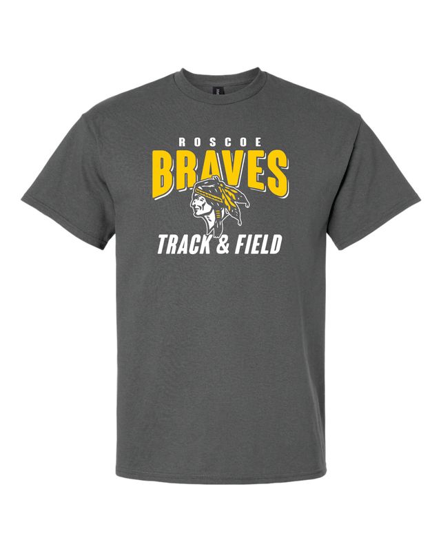 ROSCOE BRAVES TRACK &amp; FIELD T-SHIRT, CHARCOAL
