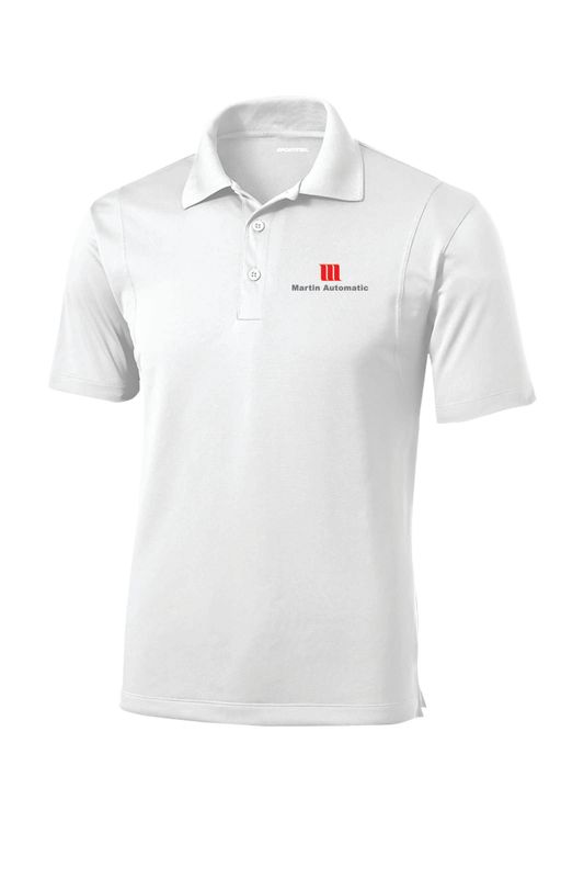 Martin Automatic Micropique Sport-Wick Polo, White
