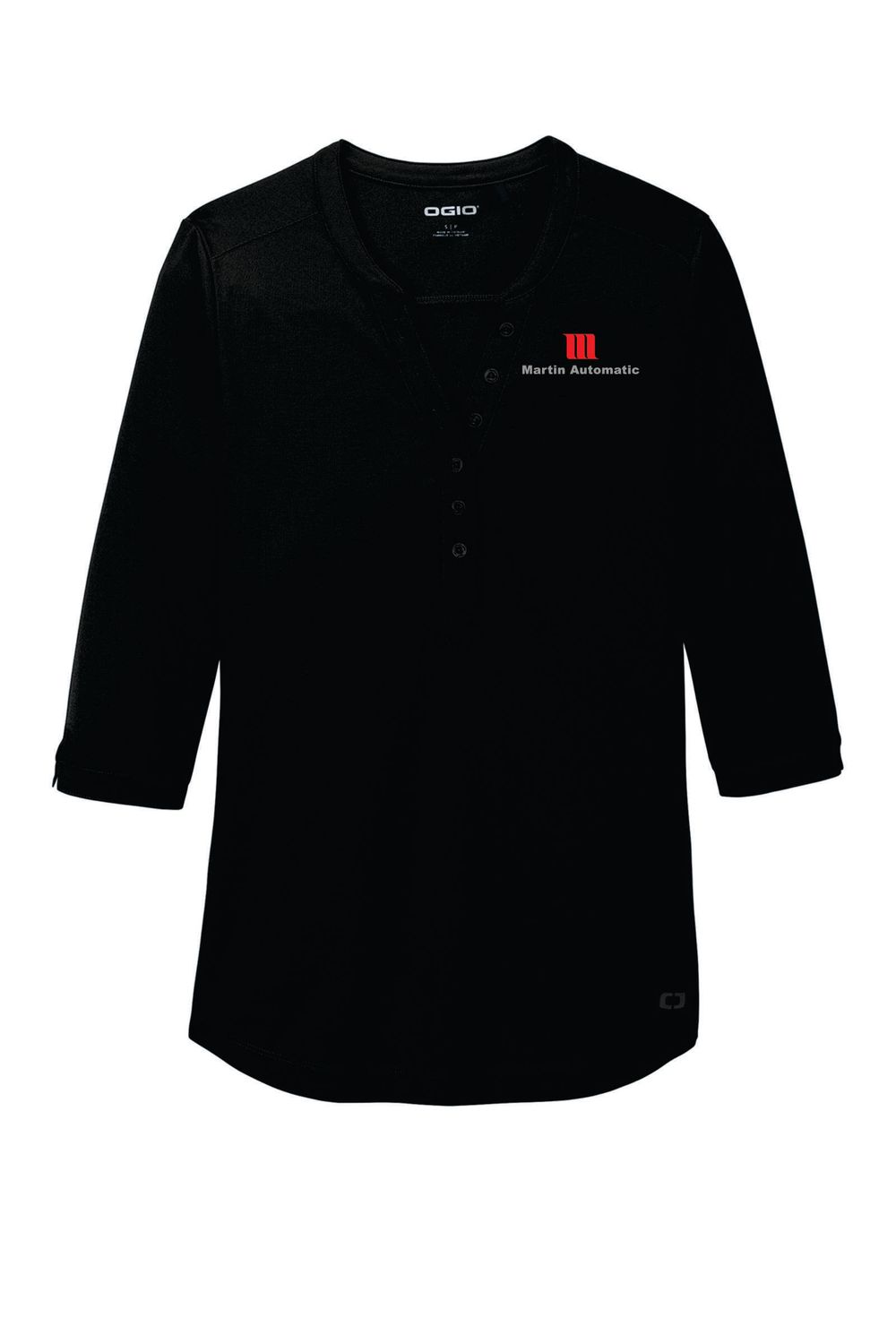 Martin Automatic OGIO Women&#39;s Jewel Henley, Blacktop
