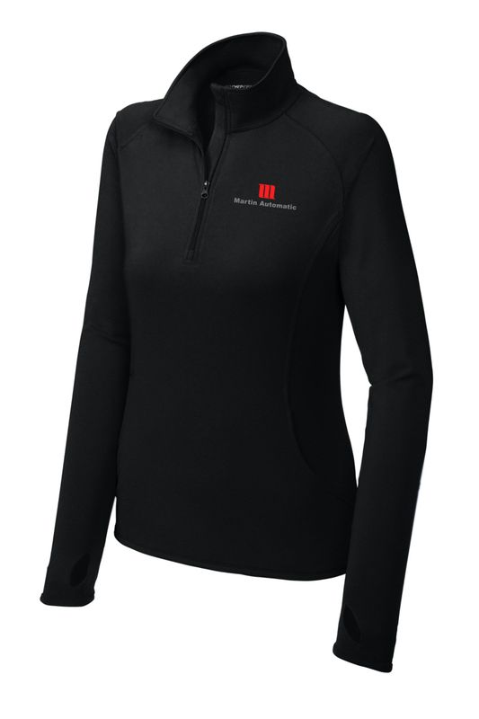 Martin Automatic Women&#39;s Stretch 1/4-Zip Pullover, Black