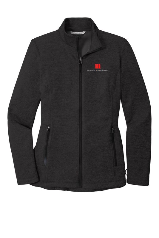Martin Automatic Women&#39;s Striated Fleece Jacket, Deep Black Heather