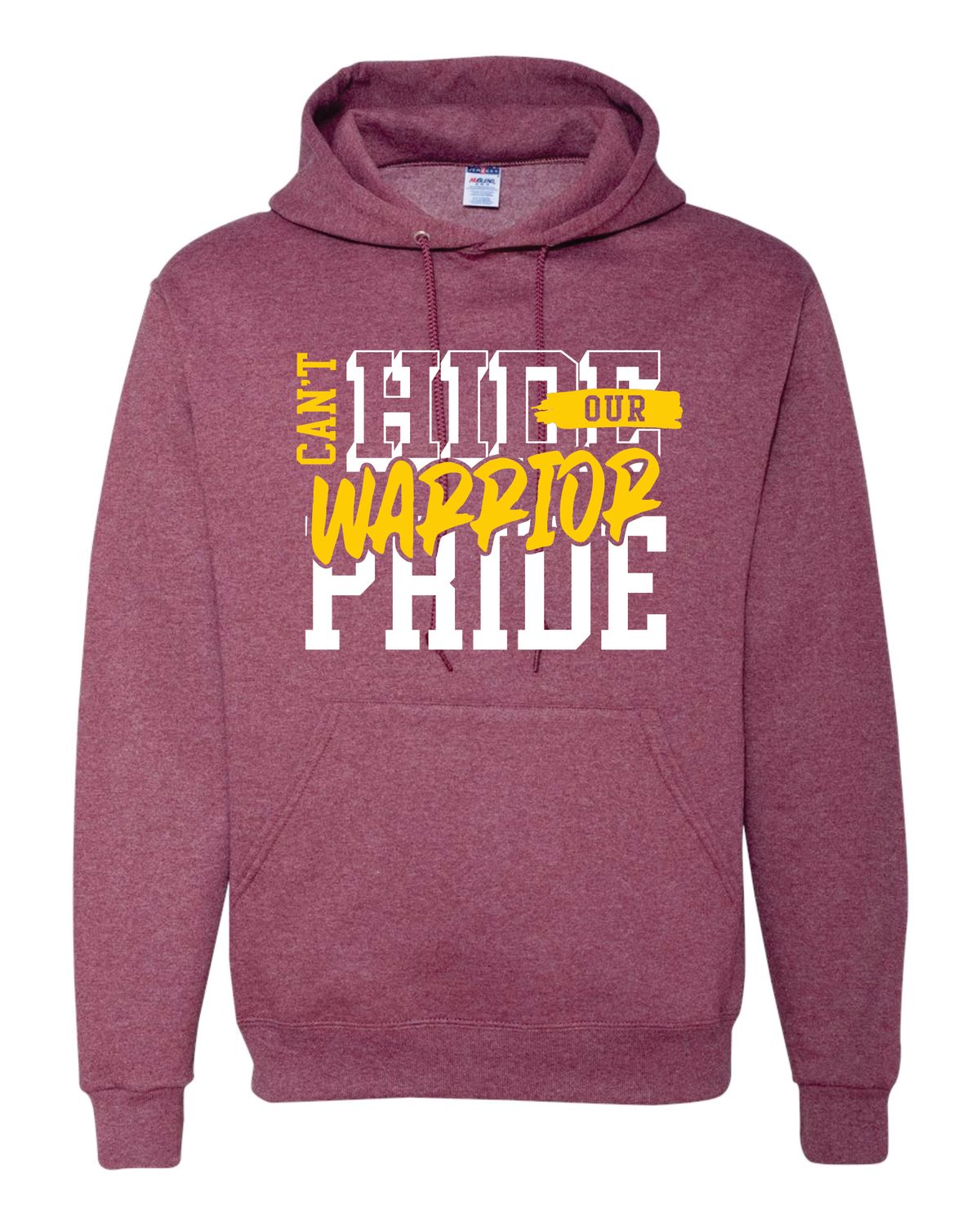 WARRIOR PRIDE HOODED SWEATSHIRT, VINTAGE HEATHER MAROON