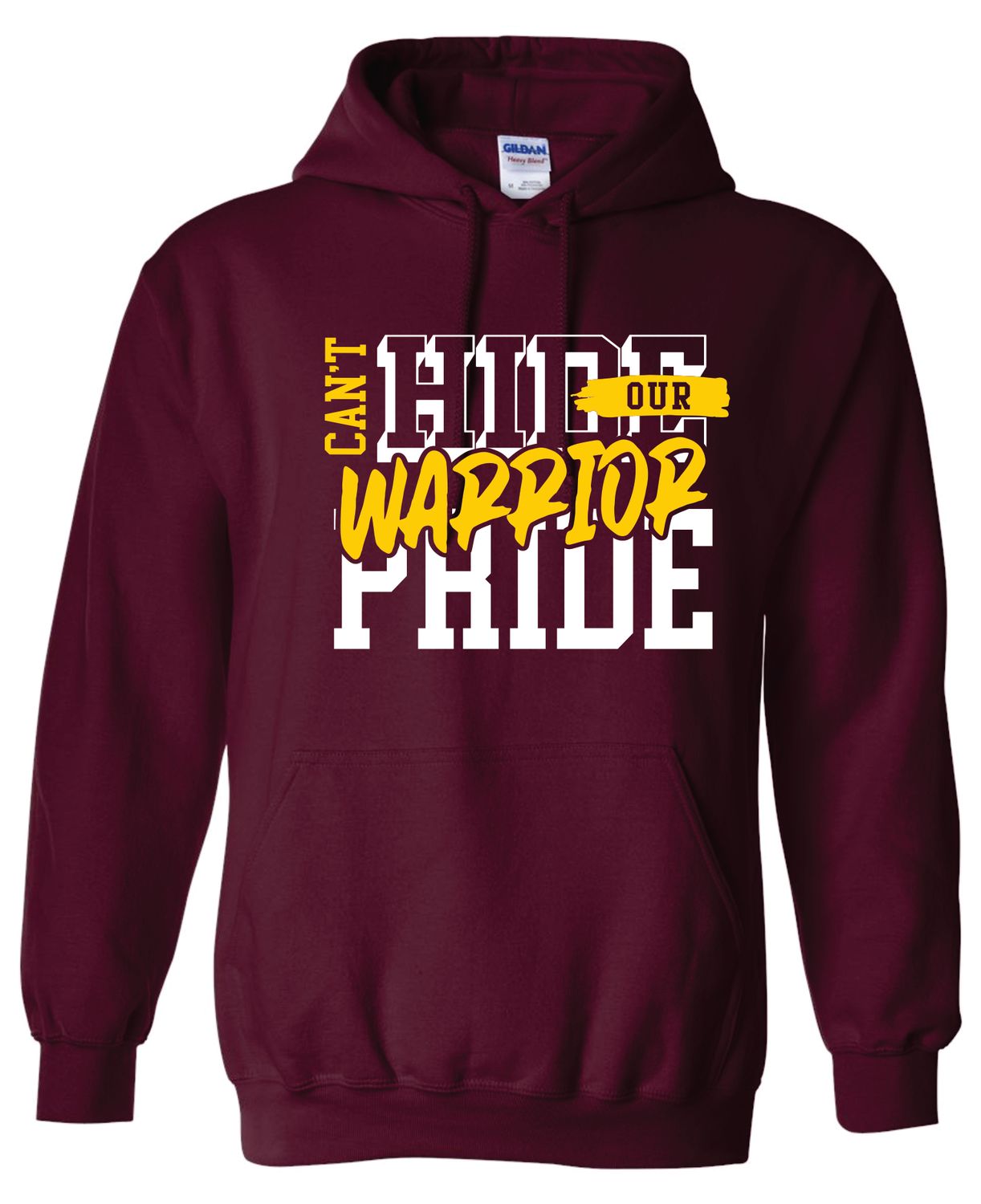 WARRIOR PRIDE HOODED SWEATSHIRT, MAROON