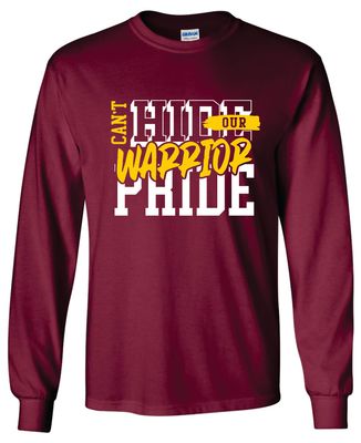 WARRIOR PRIDE LONG SLEEVE T-SHIRT, MAROON