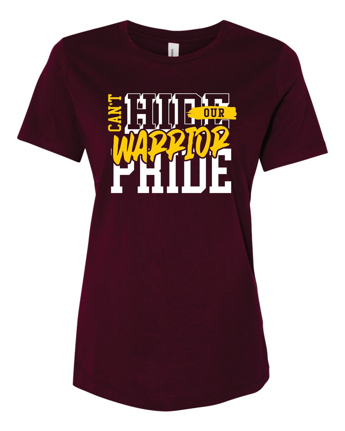 WARRIOR PRIDE WOMEN&#39;S RELAXED T-SHIRT, MAROON