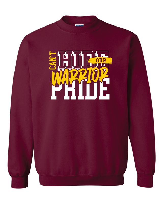 WARRIOR PRIDE CREWNECK SWEATSHIRT, MAROON