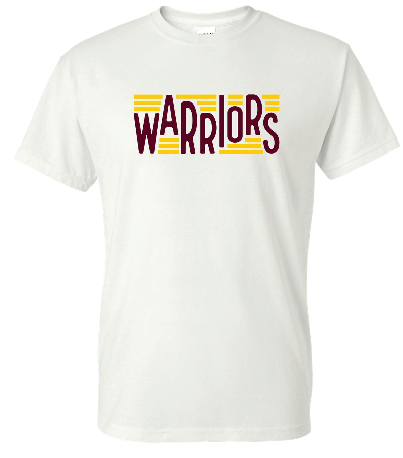 WARRIORS T-SHIRT, WHITE ***GLITTER LOGO***
