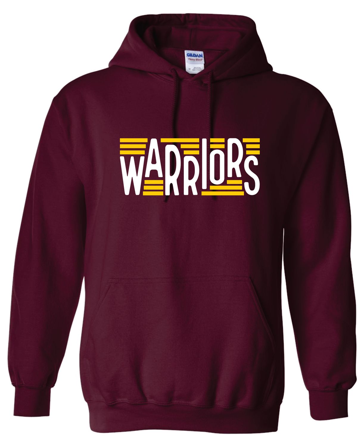 WARRIORS HOODED SWEATSHIRT, MAROON ***GLITTER LOGO***