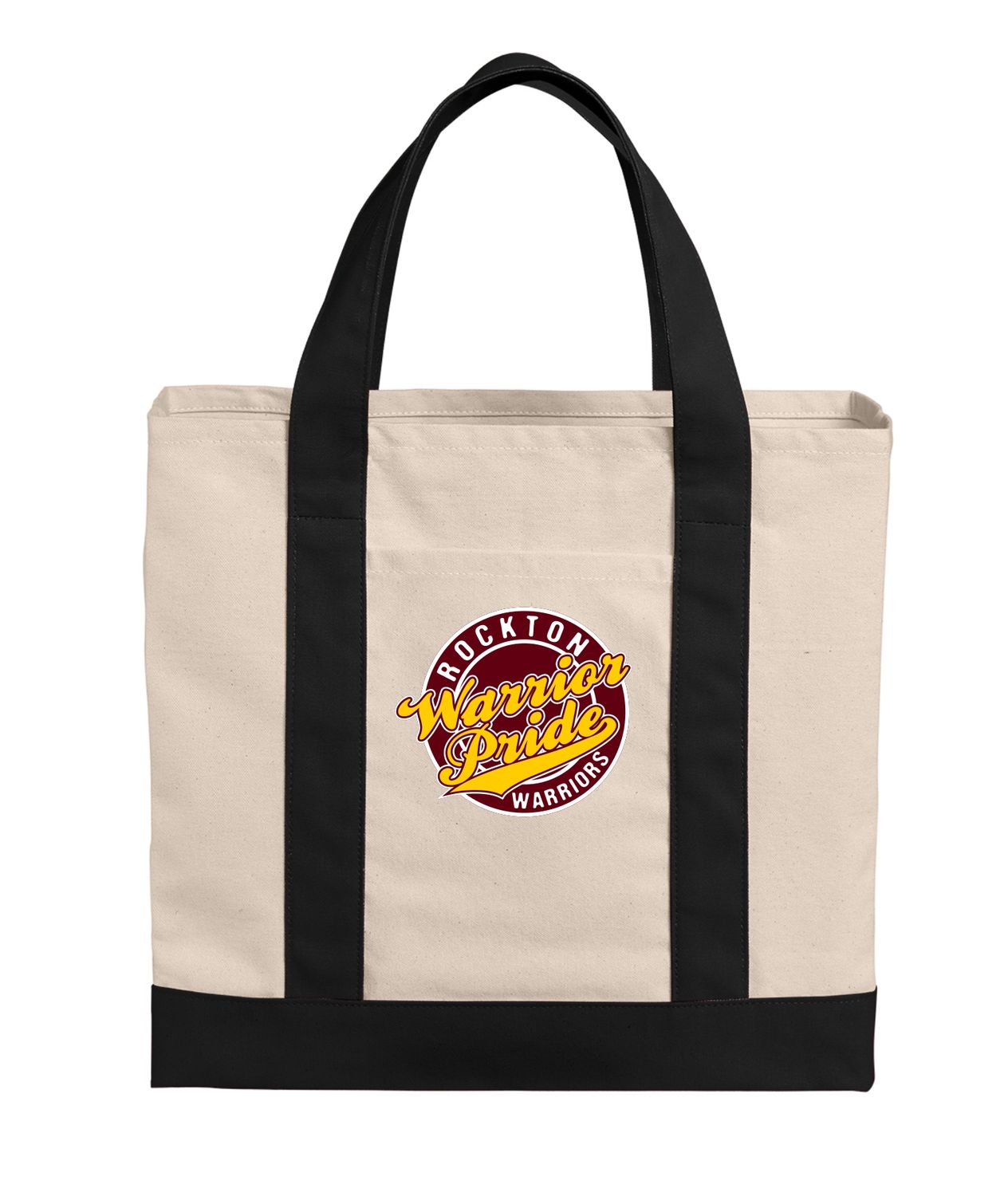 WARRIOR PRIDE TOTE BAG, NATURAL/BLACK