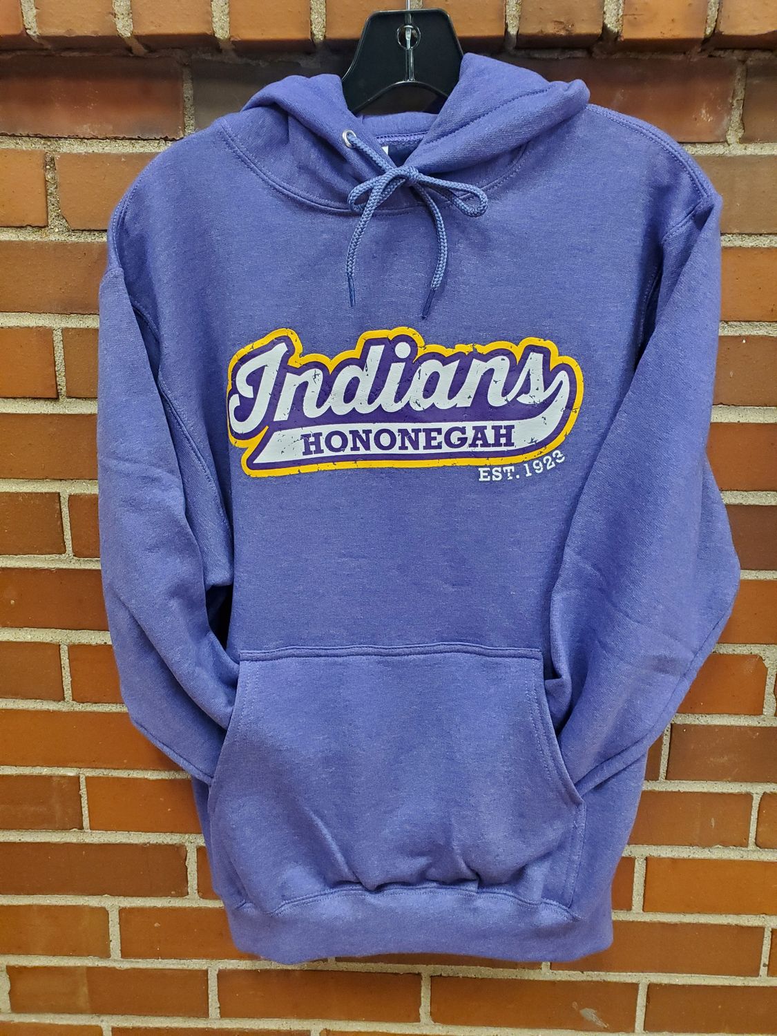 Hononegah Indians Hooded Sweatshirt, Heather Purple