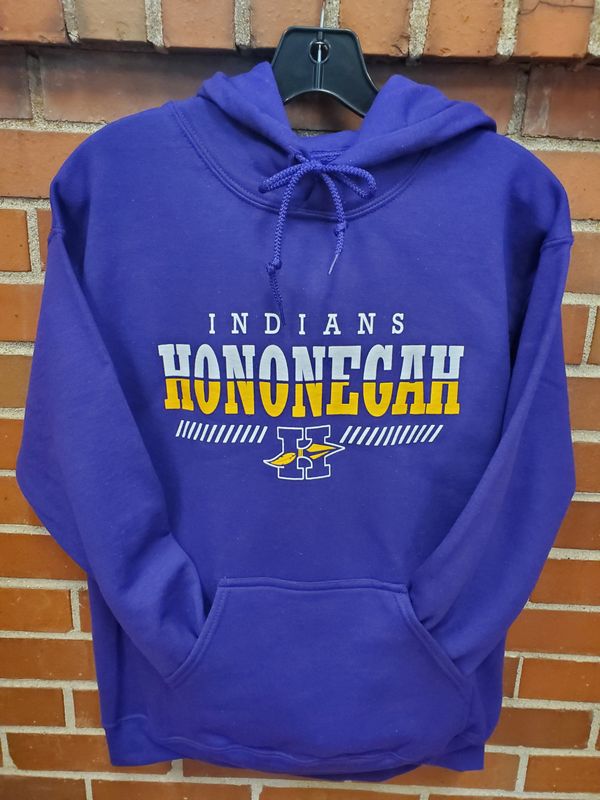 Hononegah Indians Hooded Sweatshirt, Purple