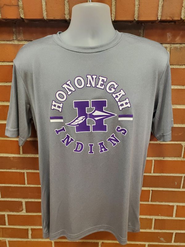 Hononegah Indians Performance T-shirt, Concrete Grey Heather