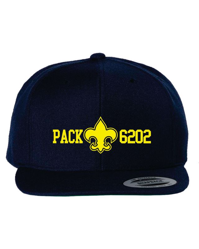 PACK 6202 FLAT BILL SNAPBACK CAP, NAVY