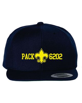 PACK 6202 FLAT BILL SNAPBACK CAP, NAVY