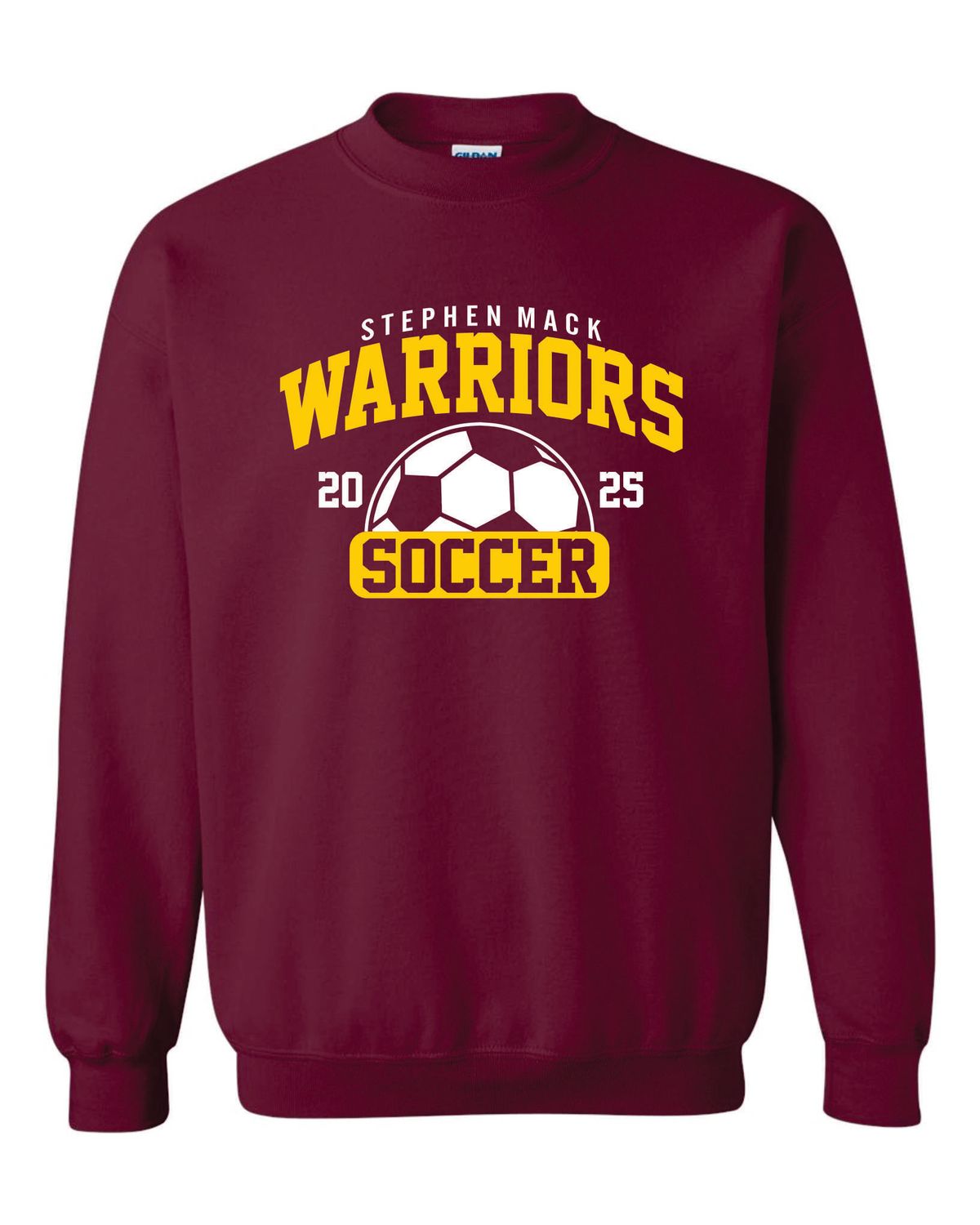 STEPHEN MACK SOCCER CREWNECK SWEATSHIRT, MAROON