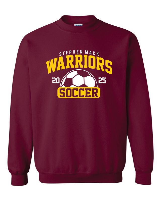 STEPHEN MACK SOCCER CREWNECK SWEATSHIRT, MAROON