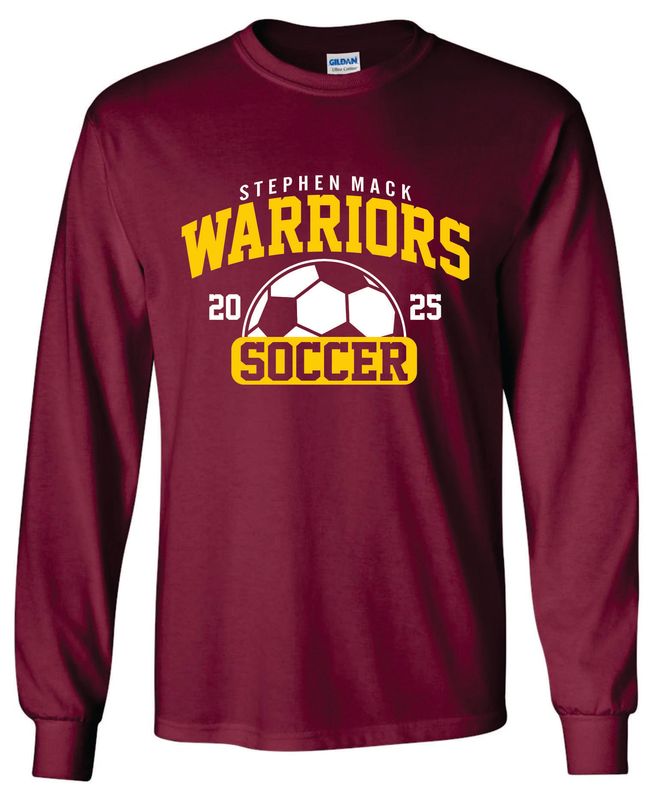 STEPHEN MACK SOCCER LONG SLEEVE T-SHIRT, MAROON