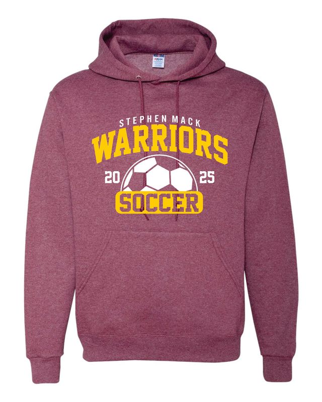 STEPHEN MACK SOCCER HOODED SWEATSHIRT, VINTAGE HEATHER MAROON