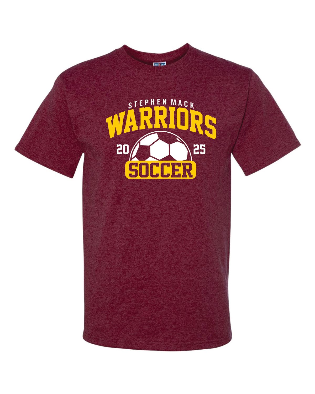 STEPHEN MACK SOCCER T-SHIRT, VINTAGE HEATHER MAROON