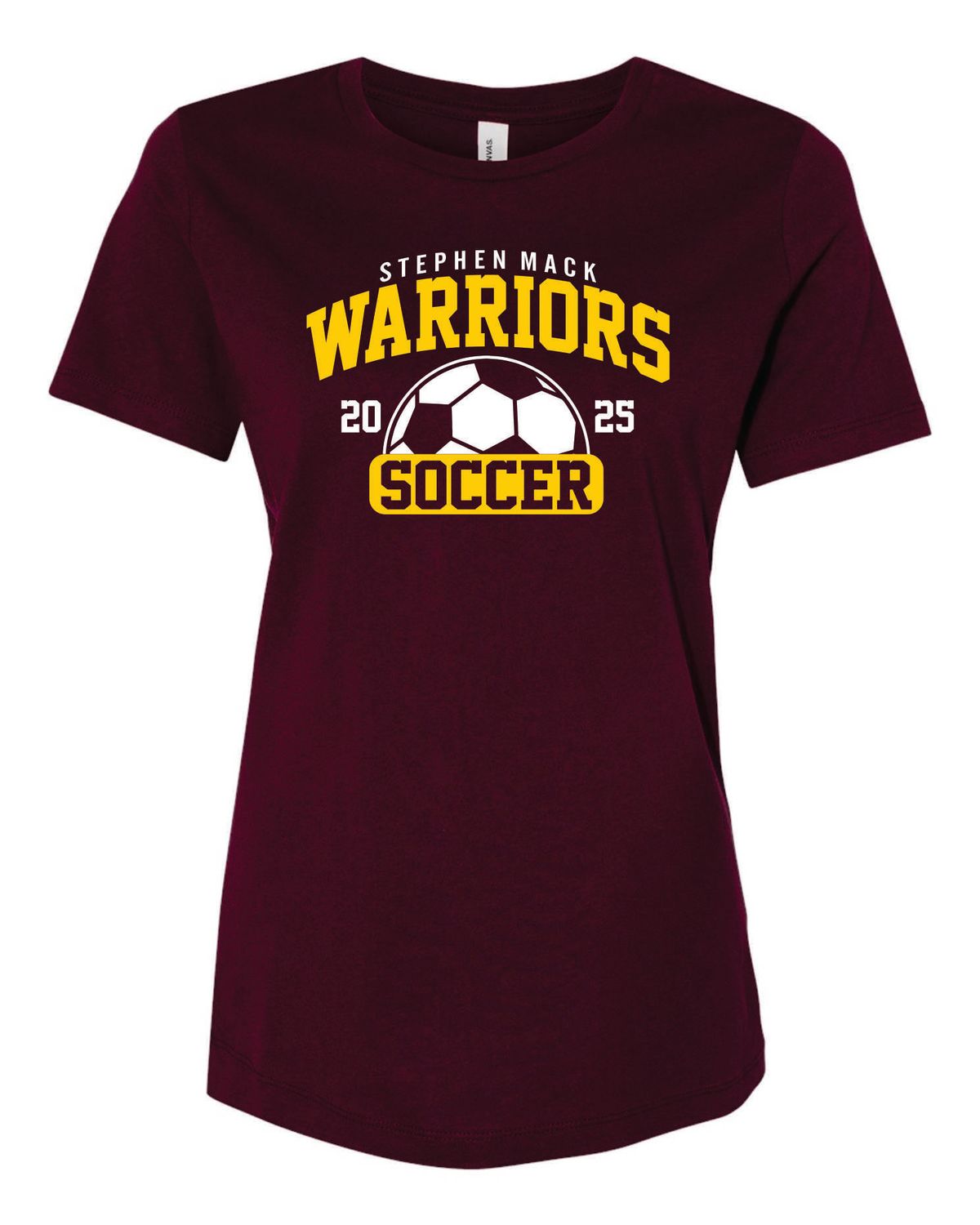 STEPHEN MACK SOCCER WOMEN&#39;S RELAXED JERSEY TEE, MAROON