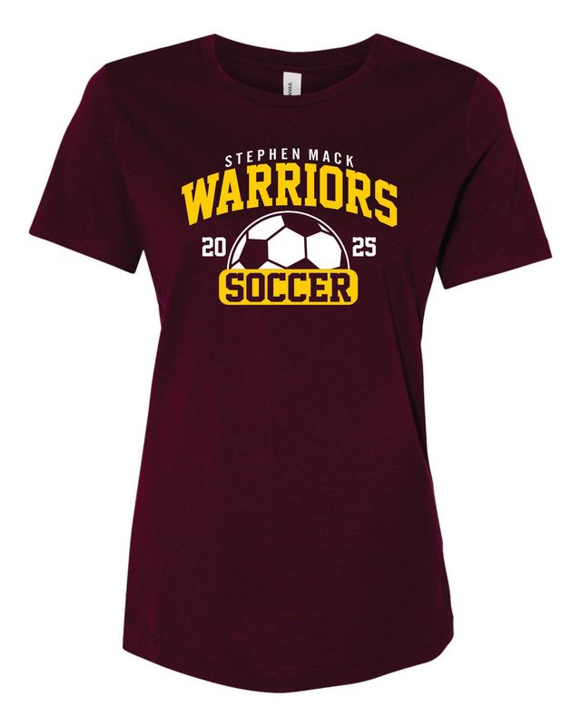 STEPHEN MACK SOCCER WOMEN&#39;S RELAXED JERSEY TEE, MAROON